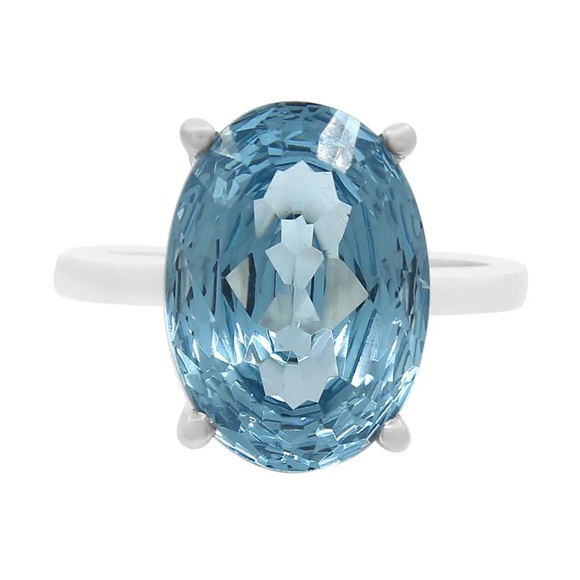 Aquamarine ring size 8 - Picture 4 of 5